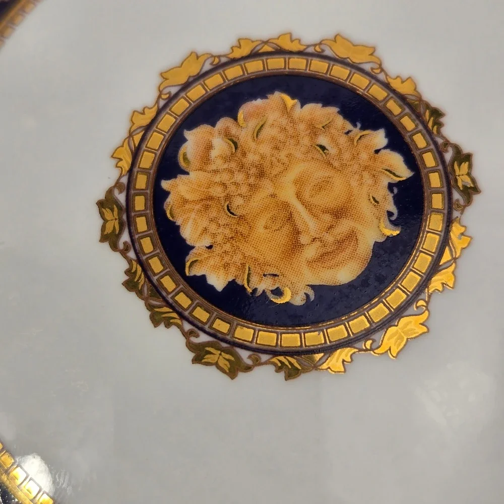 Vintage T Limoges France Bacchus Porcelain Vanity Set Tray Trinket Box